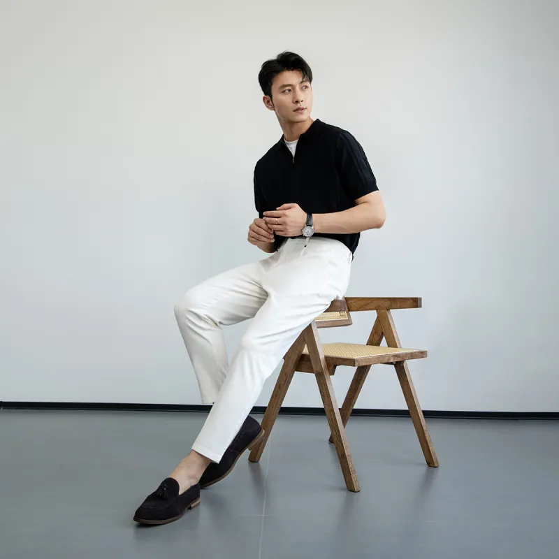 NDU Ankle Length Suit Trouser Men's White-4