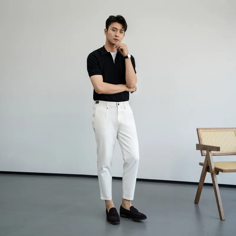 NDU Ankle Length Suit Trouser Men's White-3