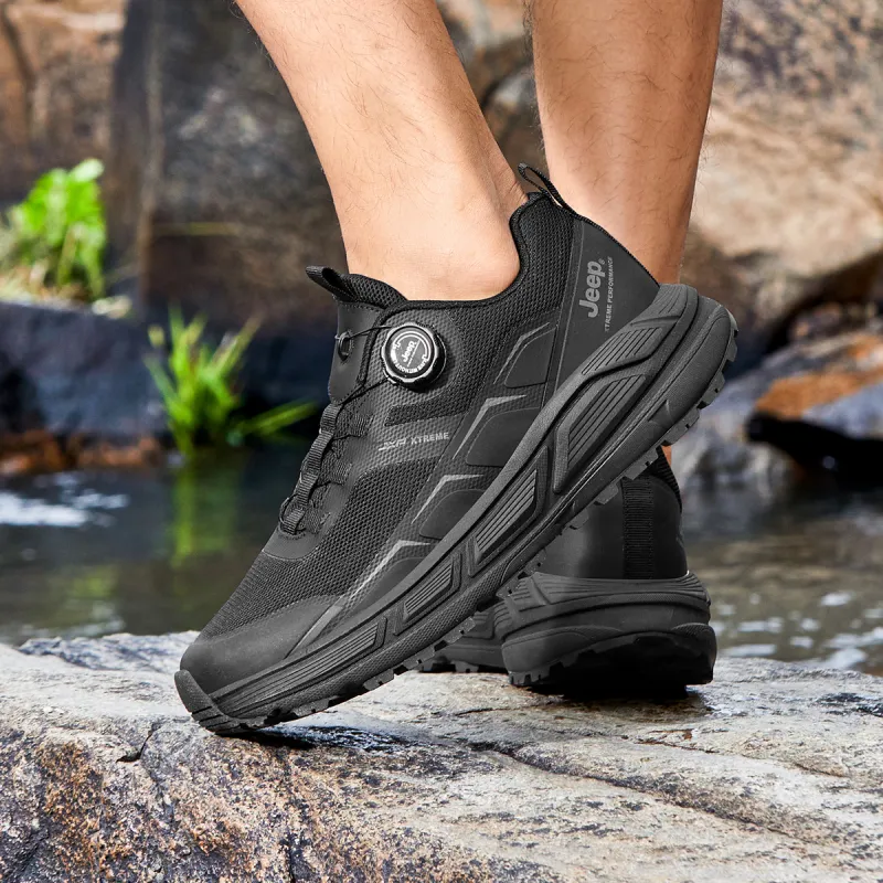 Jeep Slip Resistant, Height Increasing, Lightweight, And Breathable Low Top Running Shoes Men's Black-6