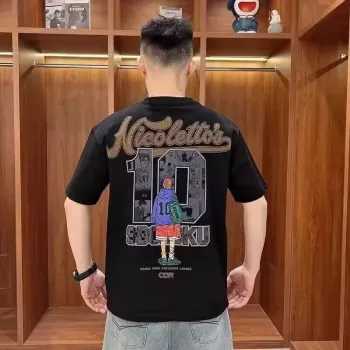 Wooden Rabbit Casual Versatile Fashion Niche Design Breathable Loose Fit Elbow Length Sleeved Men's