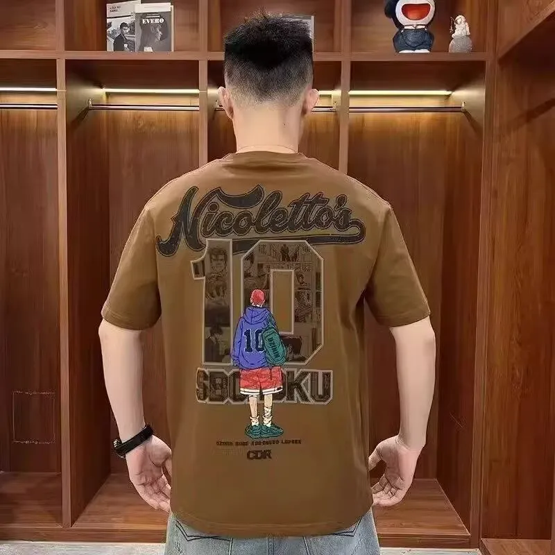 Wooden Rabbit Casual Versatile Fashion Niche Design Breathable Loose Fit Elbow Length Sleeved Men's-2