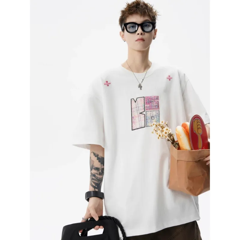Wooden Rabbit Casual Versatile Fashion Versatile Design Breathable Loose Fit Elbow Length Sleeved Men's-4
