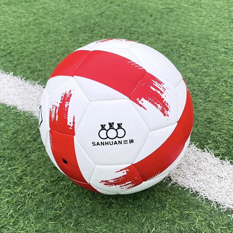 THREEHUAN Size 5 Ball Soccer PU Seamless Thermal bonding Unisex Hurricane Red-1