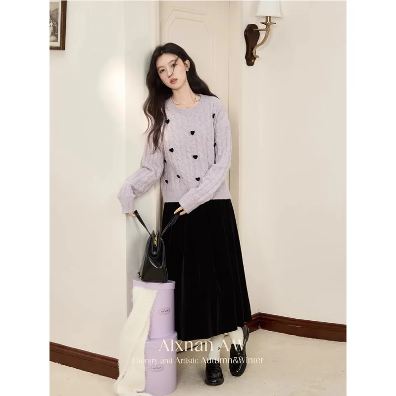 Alxnan Sweaters Women's Purple-1