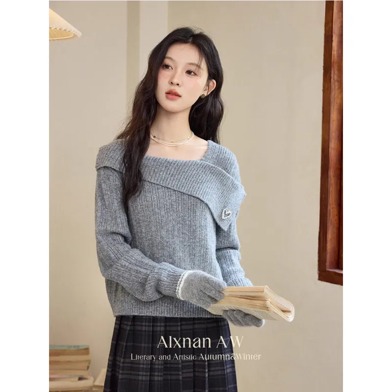 Alxnan Sweaters Women's Gray-1