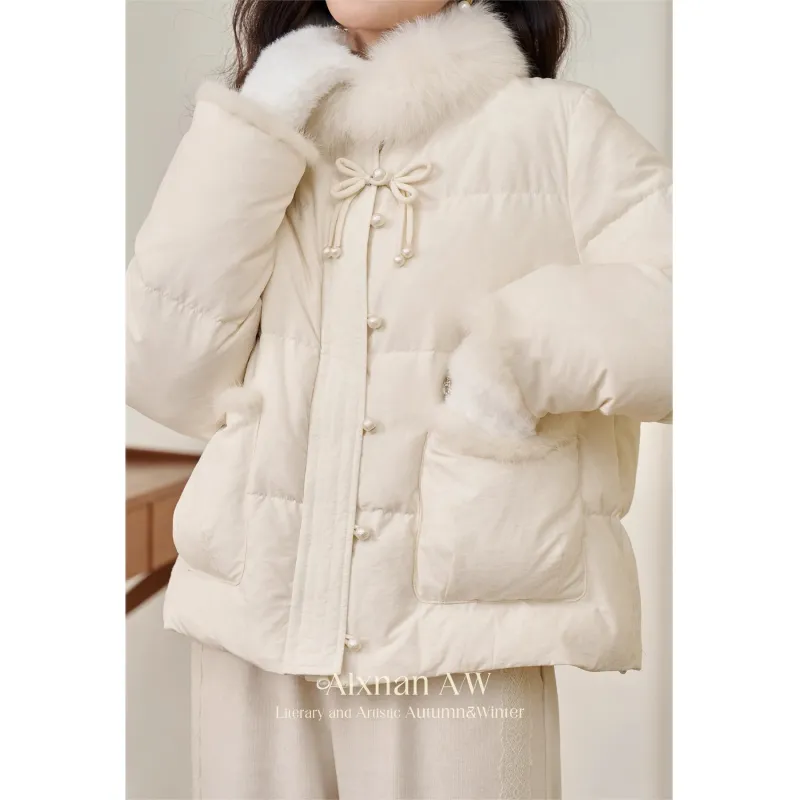 Alxnan Down Jacket Women's Beige Apricot-0