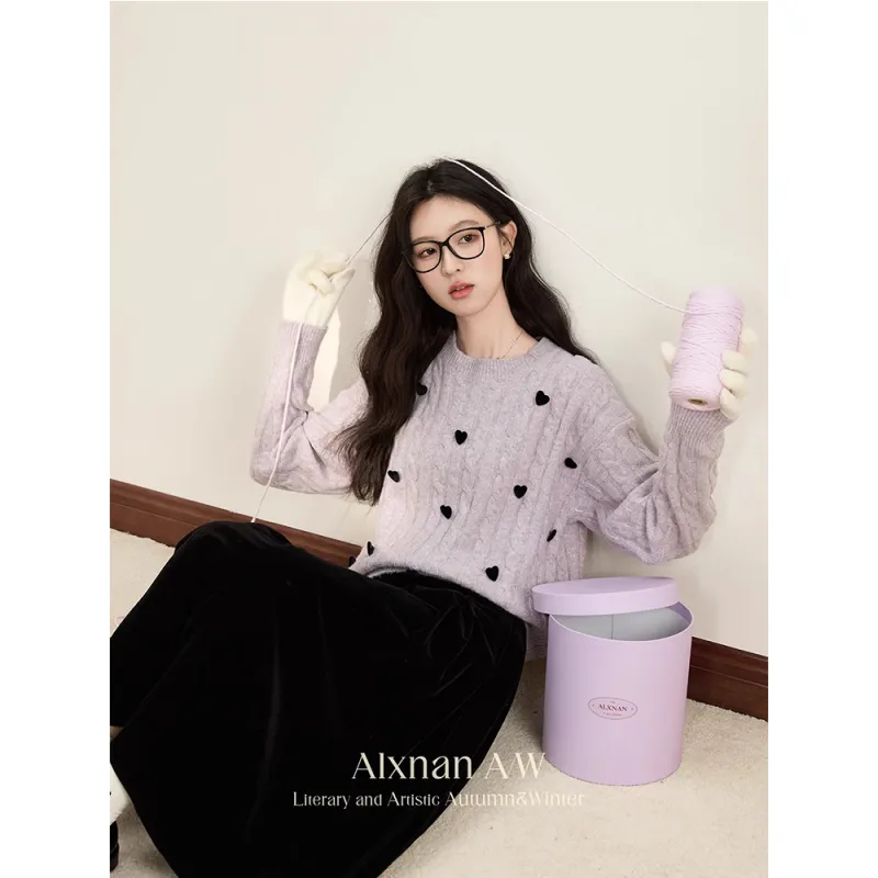 Alxnan Sweaters Women's Purple-2