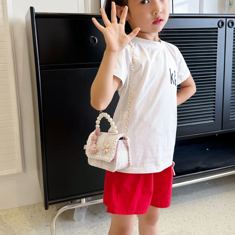 ROSEDAWN Woolen Crossbody One Shoulder Handbag Regular Kids' Pink-15