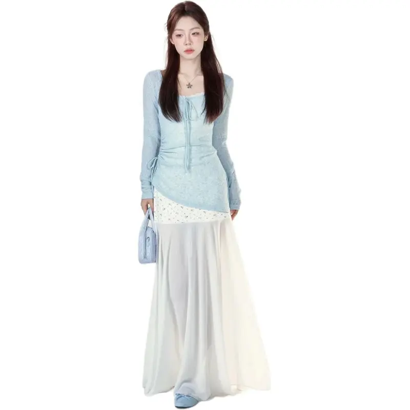 KUNZHUDAXIANG Skirt Set Women's-3