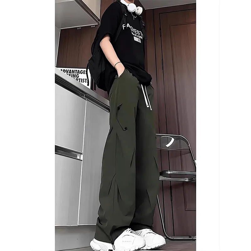 DARK HORSE Casual Pants Unisex Army Green-2