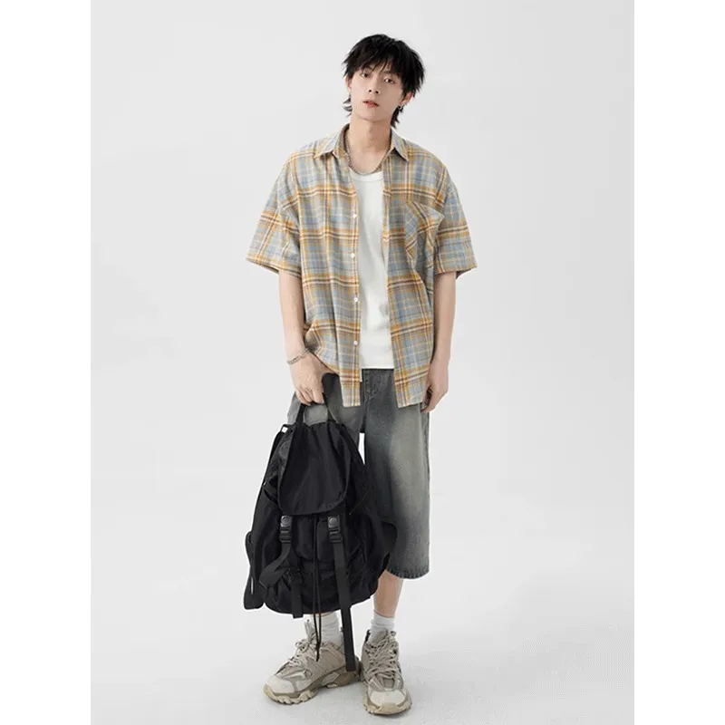 DARK HORSE Shirts Unisex Yellow Blue Plaid-2