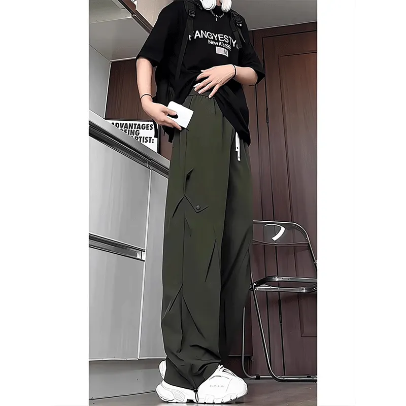 DARK HORSE Casual Pants Unisex Army Green-4