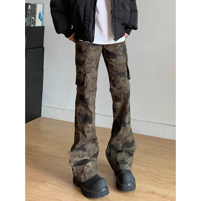 DARK HORSE Casual Pants Unisex Camouflage Brown-1