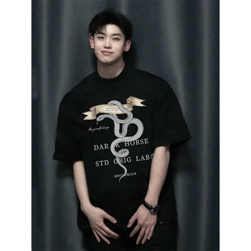 DARK HORSE Slimming Versatile T Shirt With Regular Shoulder And Short Sleeves Unisex-8