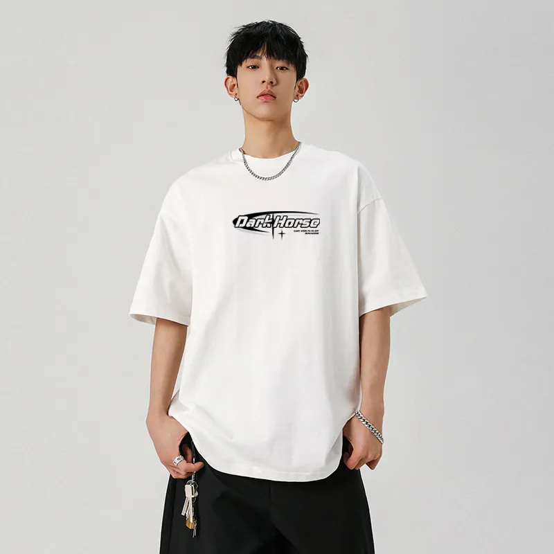 DARK HORSE Vintage Print Heavyweight Short Sleeved T Shirt Unisex-2