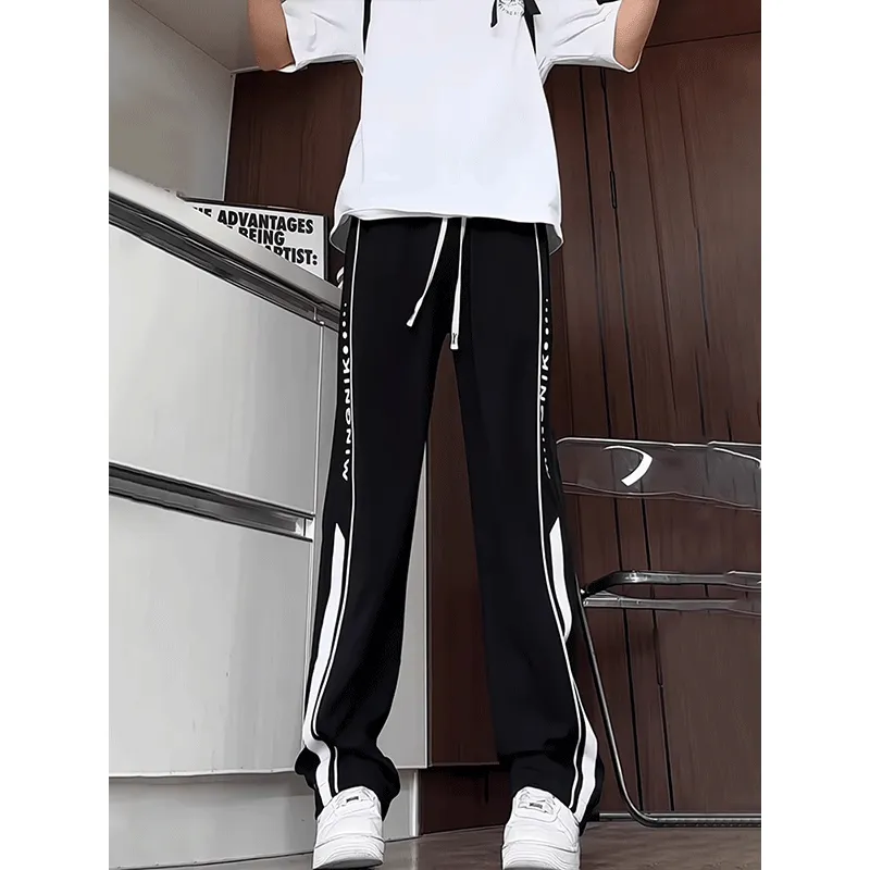 DARK HORSE Casual Pants Unisex Black Stripes-2