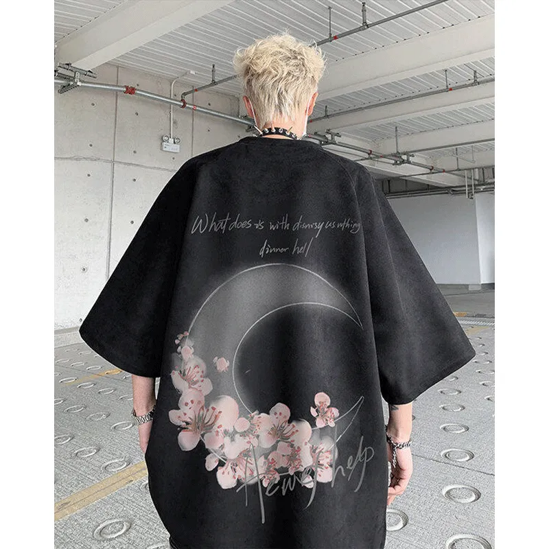 DARK HORSE 3/4 Sleeve American Style Luxury Streetwear Oversized Short Sleeved Unisex-5