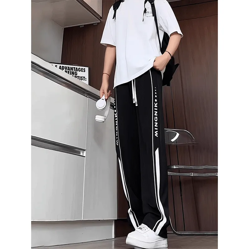 DARK HORSE Casual Pants Unisex Black Stripes-3