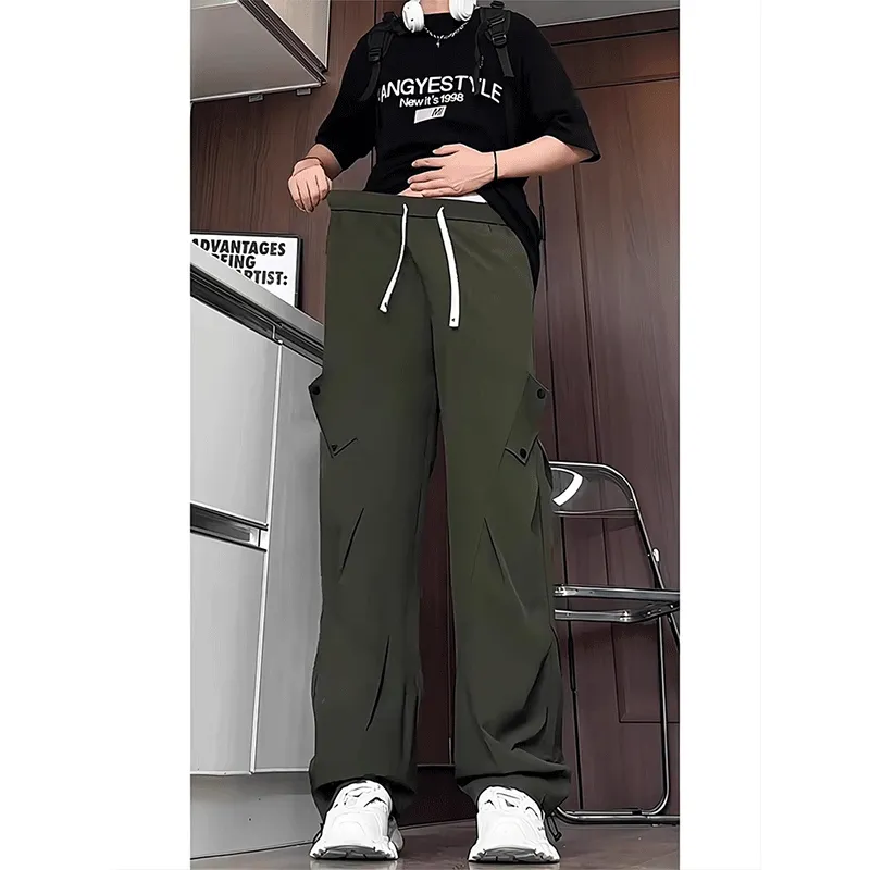 DARK HORSE Casual Pants Unisex Army Green-3