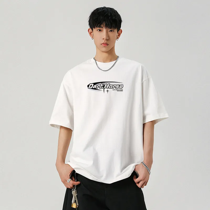 DARK HORSE Vintage Print Heavyweight Short Sleeved T Shirt Unisex-4