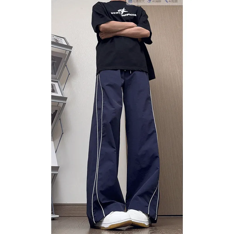 DARK HORSE Casual Pants Unisex Navy Blue-2