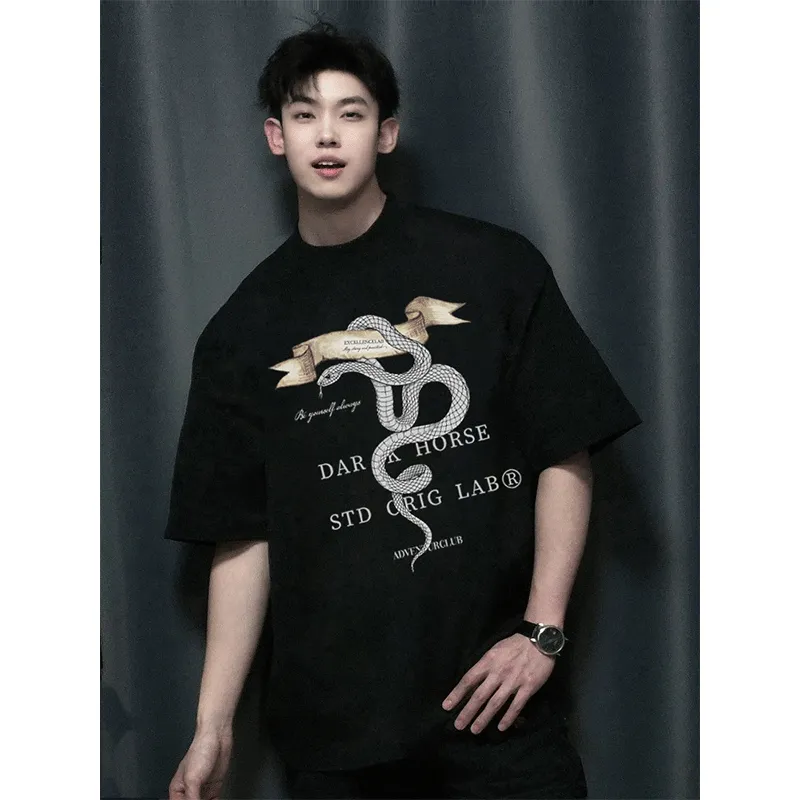 DARK HORSE Slimming Versatile T Shirt With Regular Shoulder And Short Sleeves Unisex-7