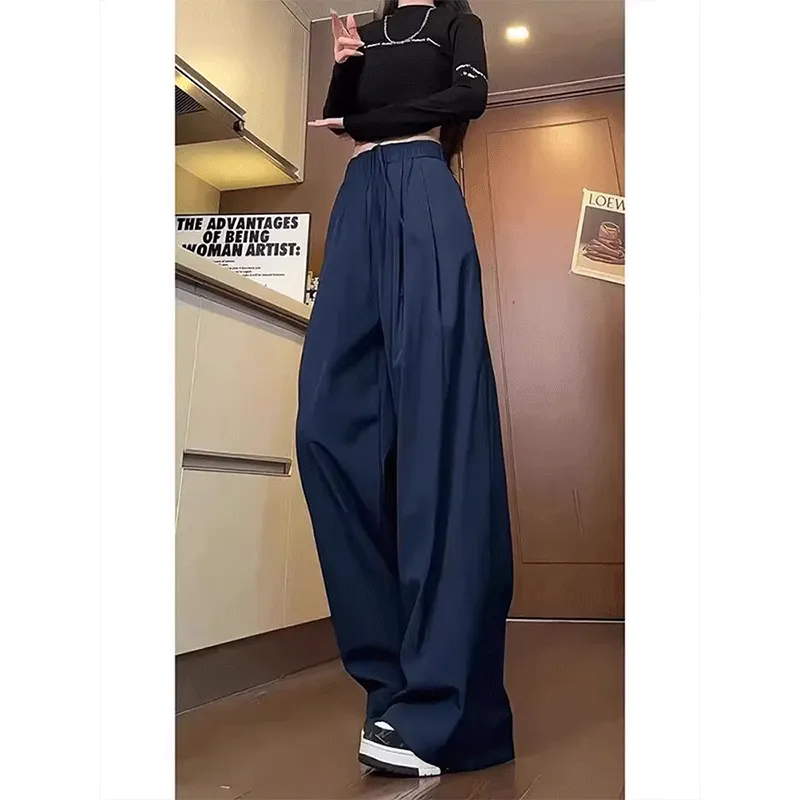 DARK HORSE Casual Pants Unisex Navy Blue-2