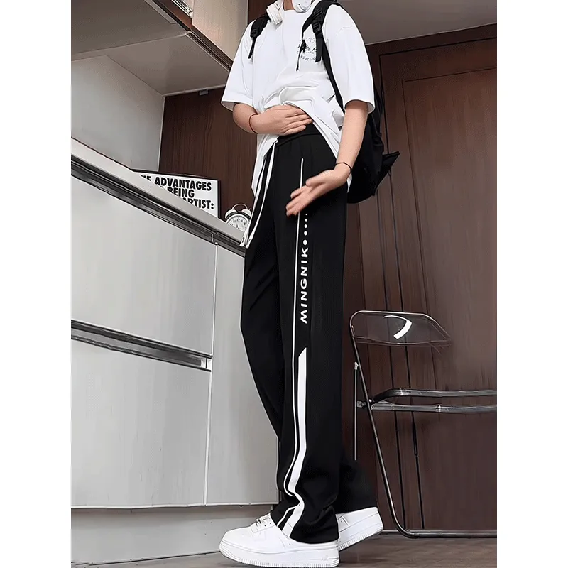 DARK HORSE Casual Pants Unisex Black Stripes-5