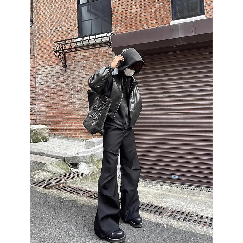 TESTUNG Casual Pants Unisex Black-1