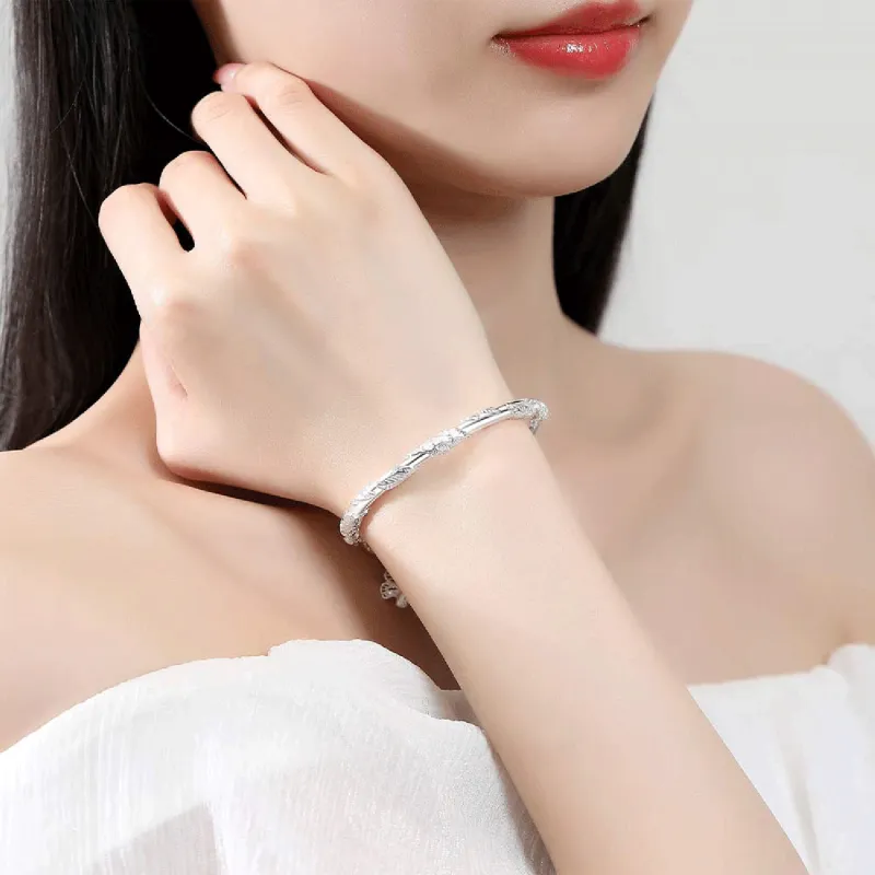 Zocai S999 Fine Silver Sterling Silver Bracelets Women's-4