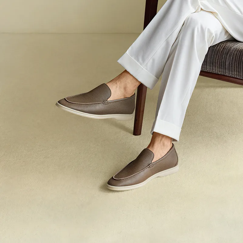 THOM WILLS British Business Calfskin Slip on Slip on Casual Shoes Men's Light Umber-7
