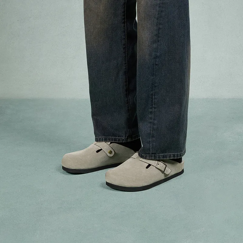 THOM WILLS Slide Slippers Men Greige/Khaki-5