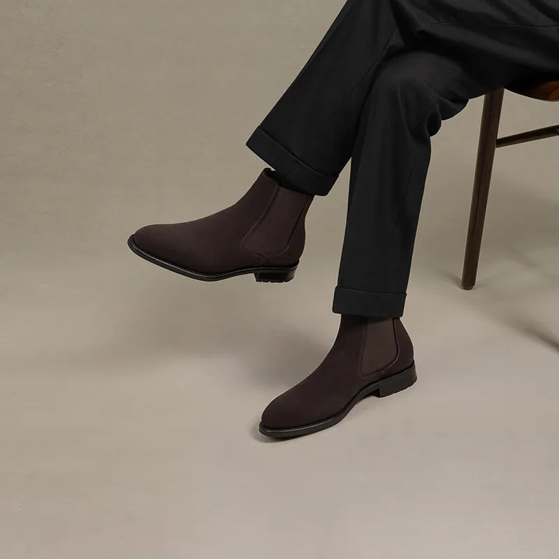 THOM WILLS Short Chelsea Boots Men's Dark Coffee-5