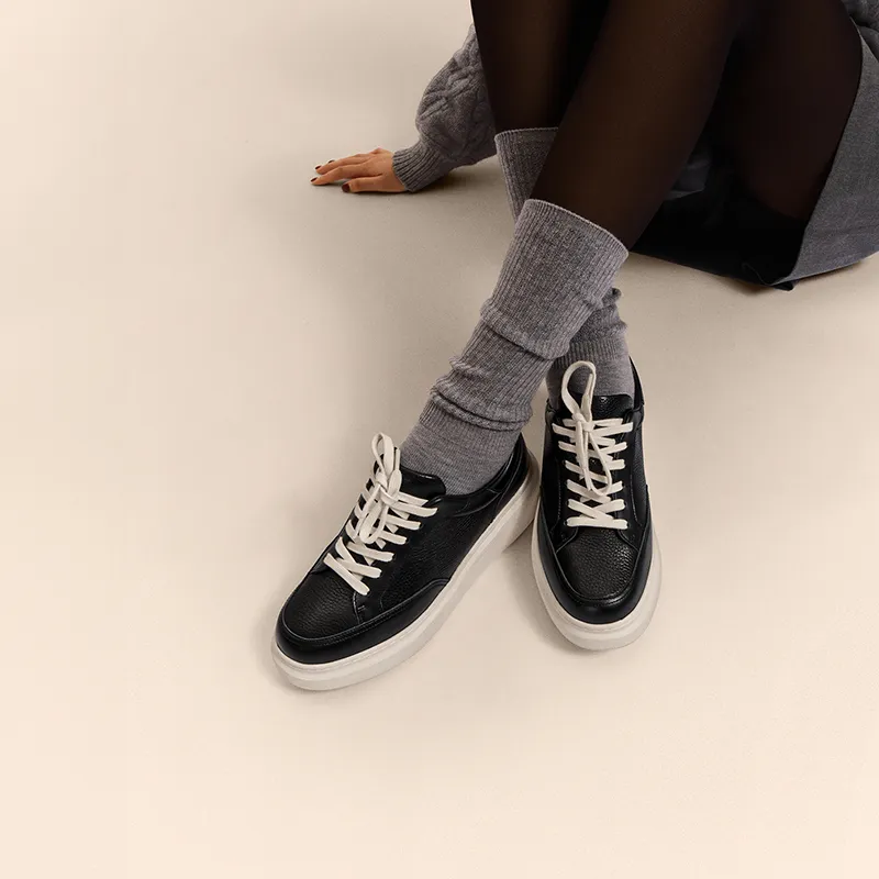 THOM WILLS Trendy Versatile Trainer Sports Casual Shoes Low Top Skateboard Shoes Unisex Black-12