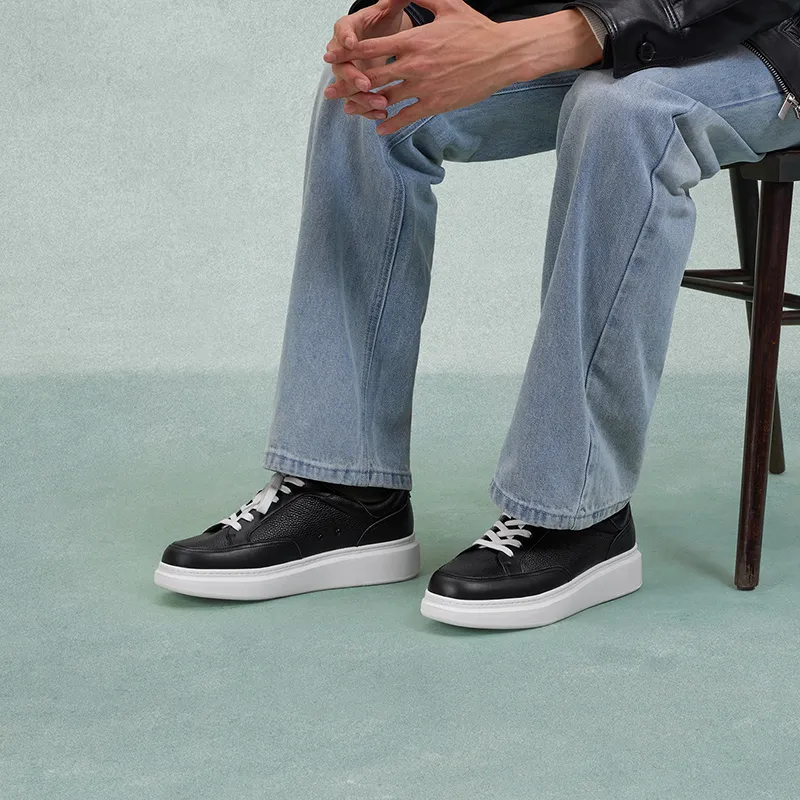 THOM WILLS Trendy Versatile Trainer Sports Casual Shoes Low Top Skateboard Shoes Unisex Black-5