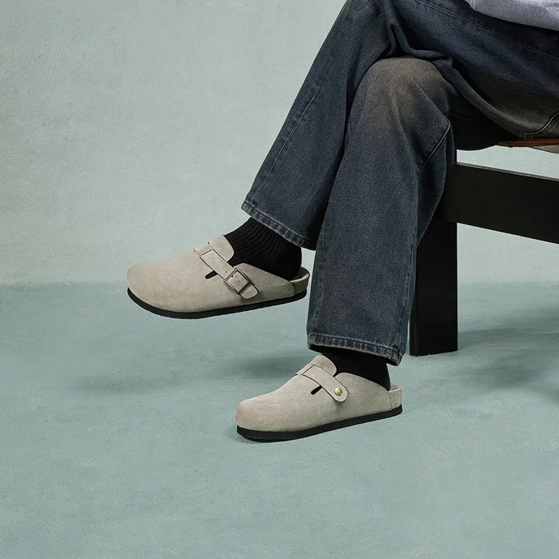 THOM WILLS Slide Slippers Men Greige/Khaki-7