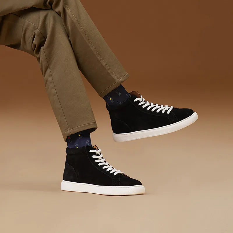 THOM WILLS High Top Skateboard Shoes Men's Black-5
