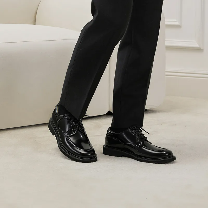 THOM WILLS Business Casual Derby Shoes Dress Shoes Men's Black-6