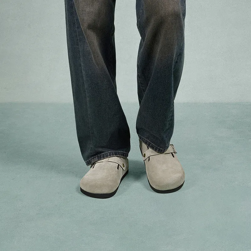 THOM WILLS Slide Slippers Men Greige/Khaki-6