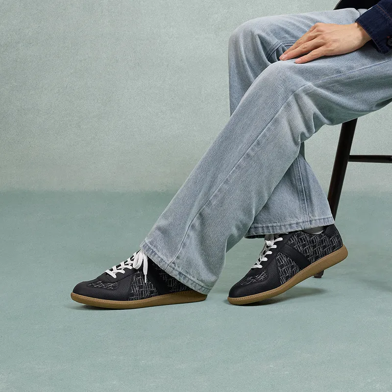 THOM WILLS Casual Versatile Sports Vintage German Army Trainers Low Top Skateboard Shoes Men's-12