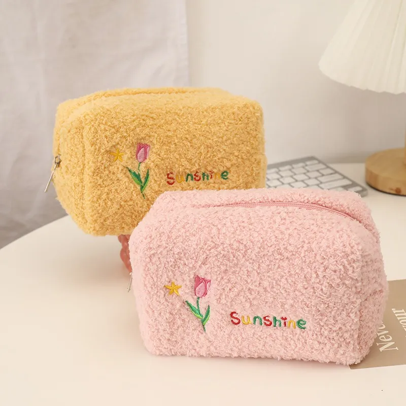 ZHIYIN Refreshing Floral Portable Skincare Storage Bag For Women's, Large Capacity Travel Storage Bag Make up Tools-3