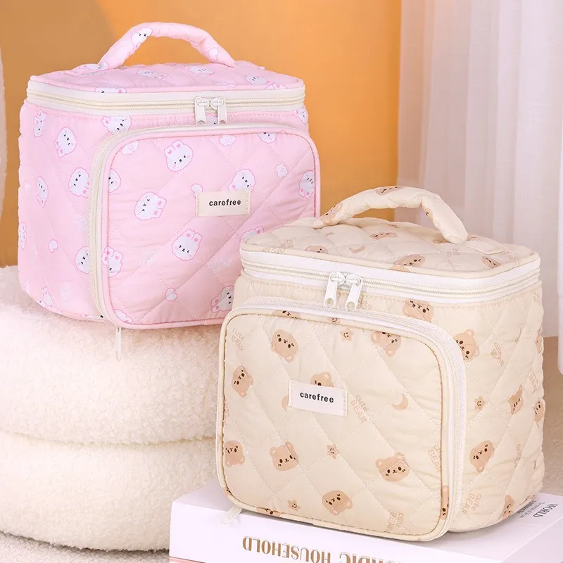 ZHIYIN Cute Large Capacity Handheld Skincare Storage Bag Multifunctional Portable Tubas Storage Box Make up Tools-2