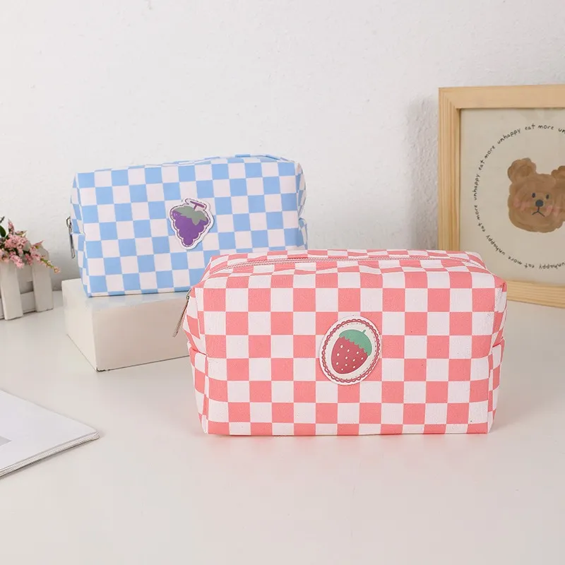 ZHIYIN Square Floral Skincare Storage Bag Portable Large Capacity Storage Bag Travel Toiletry Bag Make up Tools-5