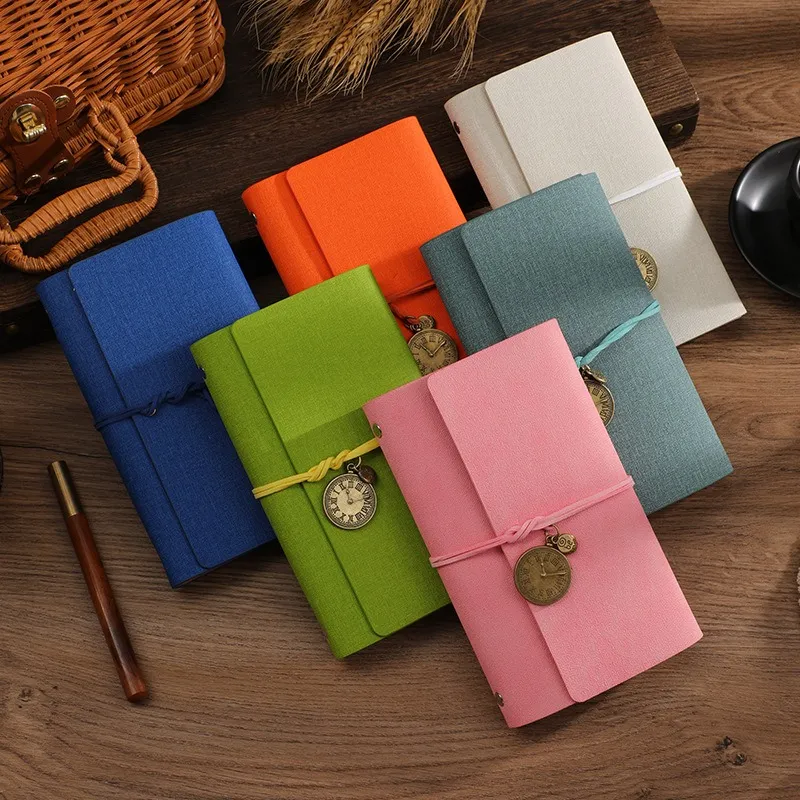XIAOKOUTU A6 Loose Leaf Lace Up Creative Vintage Planners-8