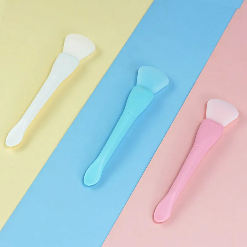 ZHIYIN Fish Tail Mask Brush Silicone Dual Head With Spoon Clay Mask Application Brush And Mixing Stick-2