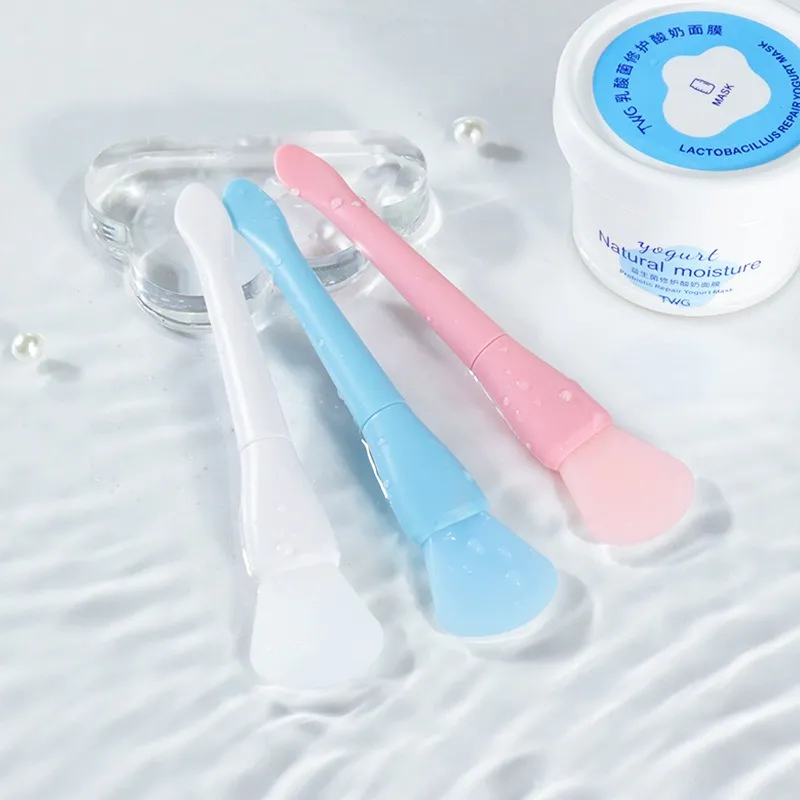 ZHIYIN Fish Tail Mask Brush Silicone Dual Head With Spoon Clay Mask Application Brush And Mixing Stick-1