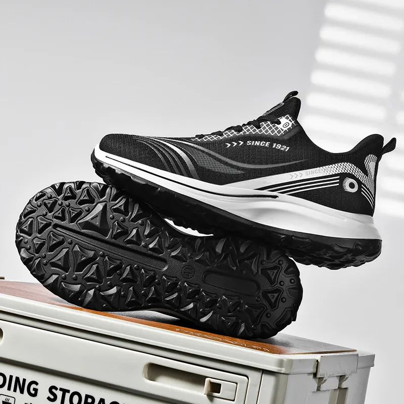 DOUBLE STAR 88 Cushioning, Slip Resistant, And Abrasion Resistant Low Top Casual Running Shoes Men's Black-5