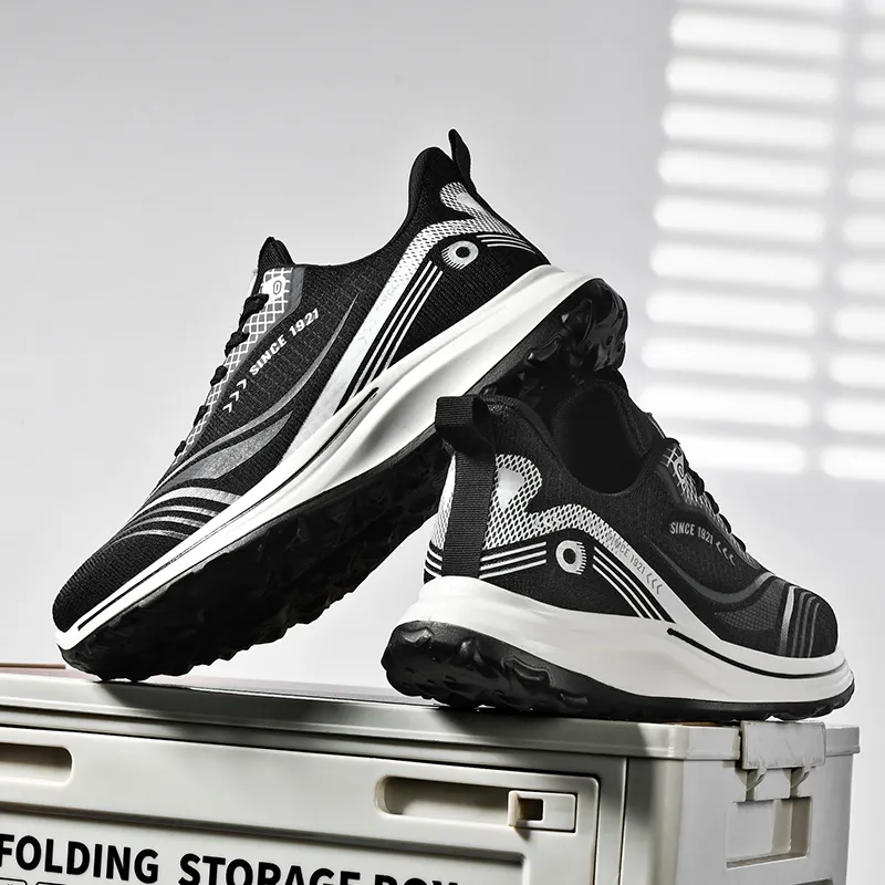 DOUBLE STAR 88 Cushioning, Slip Resistant, And Abrasion Resistant Low Top Casual Running Shoes Men's Black-4