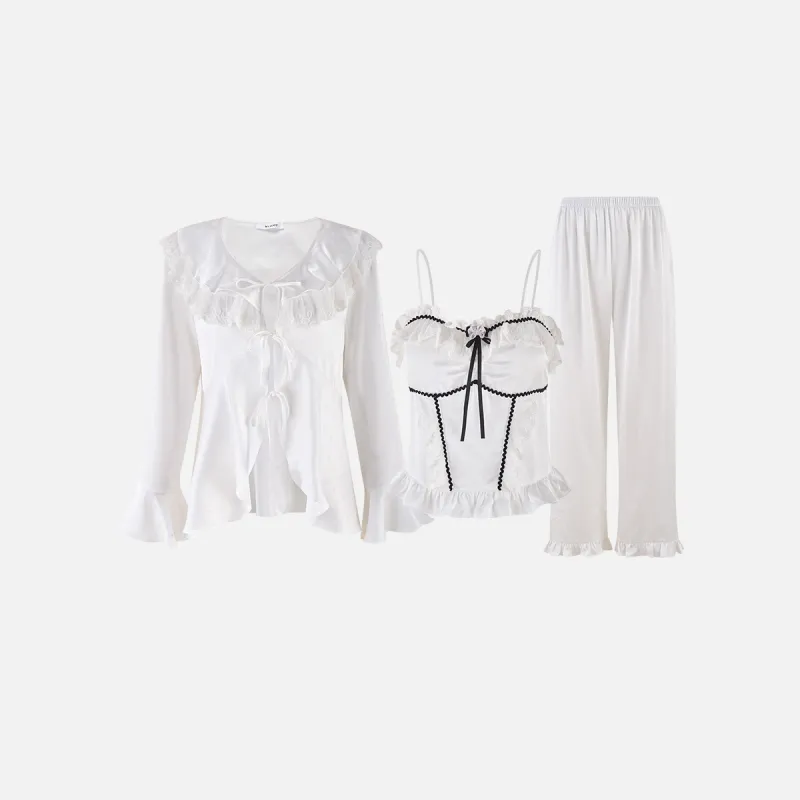 MY BODY Accent Camisole Cardigan Pajama Set Women's-1