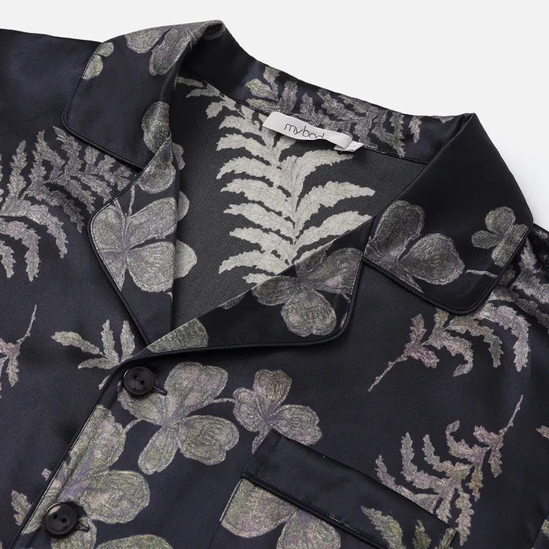 MY BODY Mulberry Silk Pajama Set Men's Rain Blue-2